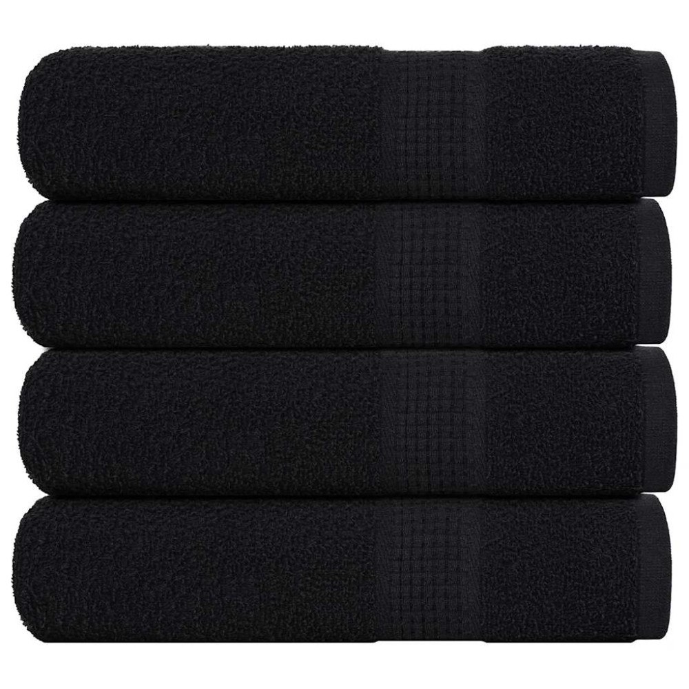 vidaXL Duschhanddukar 4 st svart 70x140 cm 360 gsm 100% bomull