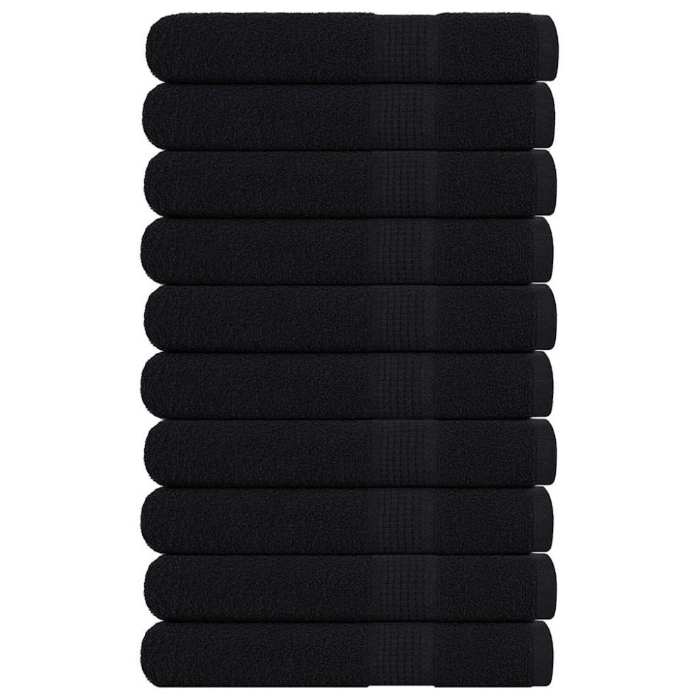vidaXL Handdukar 10 st svart 100x200 cm 360 gsm 100% bomull