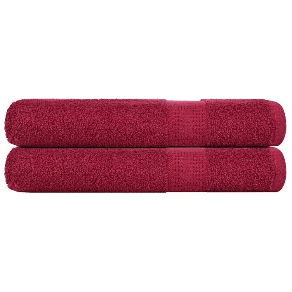 vidaXL Handdukar 2 st vinröd 100x200 cm 360 gsm 100% bomull