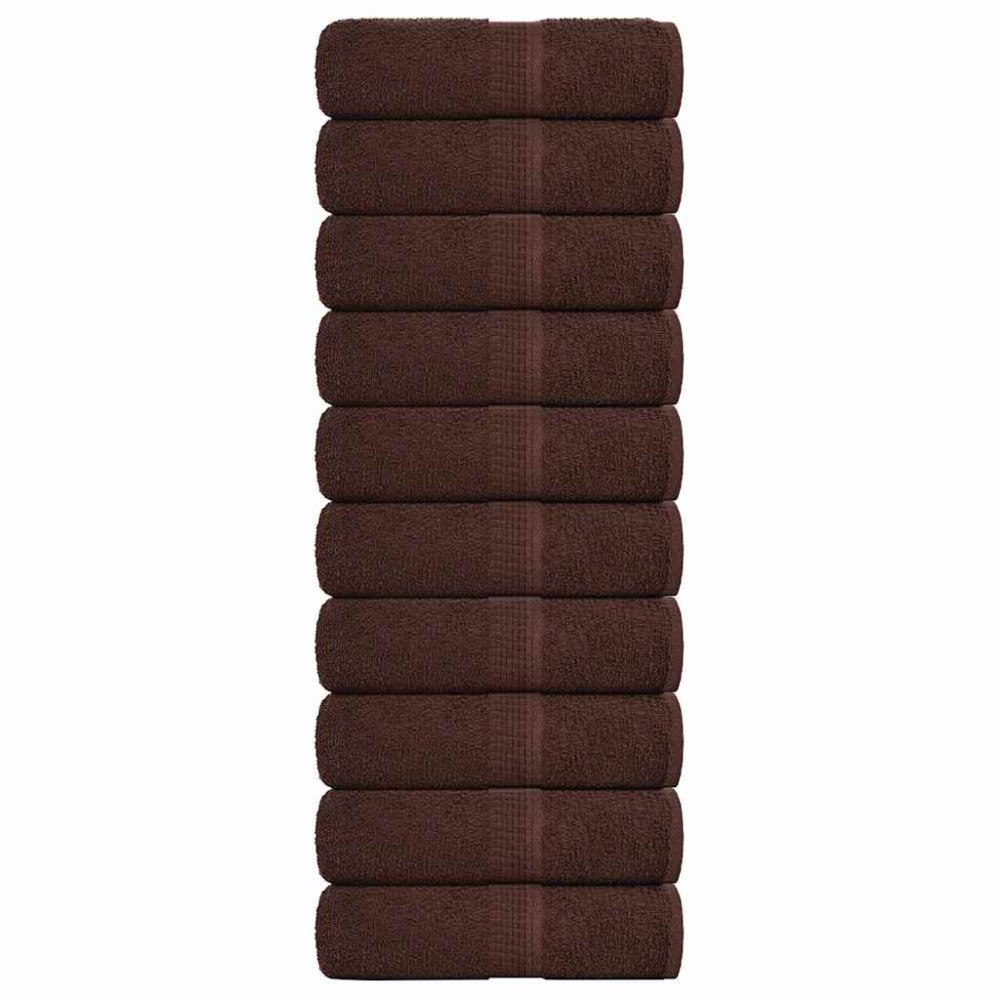 vidaXL Tvätthanddukar 10 st FROGN Brun 30x30 cm 100% Bomull