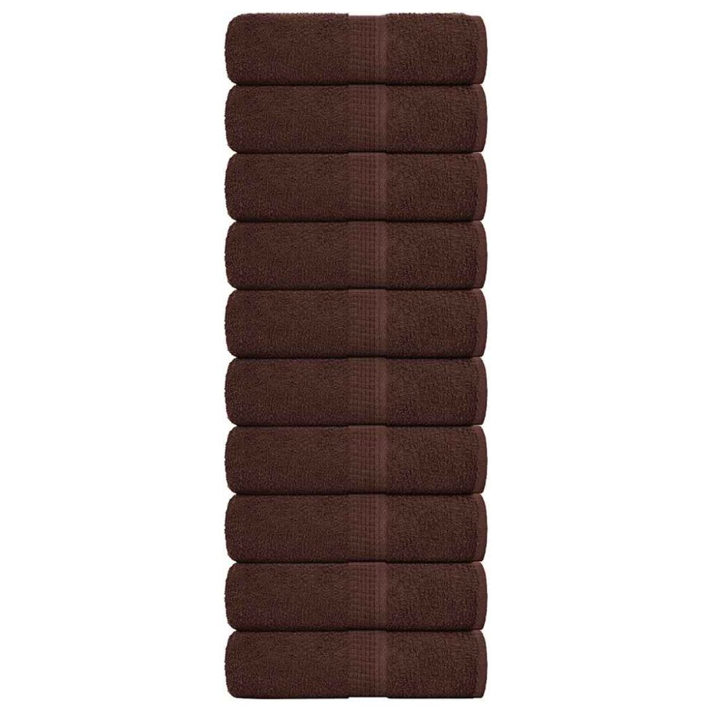 vidaXL Gästhanddukar 10 st brun 30x50 cm 360 gsm 100% bomull