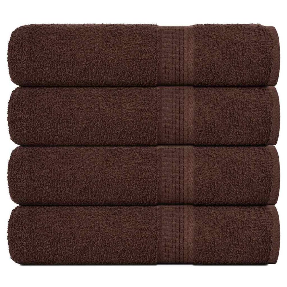 vidaXL Duschhanddukar 4 st brun 70x140 cm 360 gsm 100% bomull