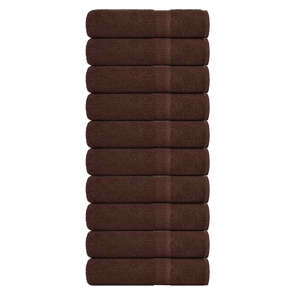 vidaXL Duschhanddukar 10 st brun 70x140 cm 360 gsm 100% bomull