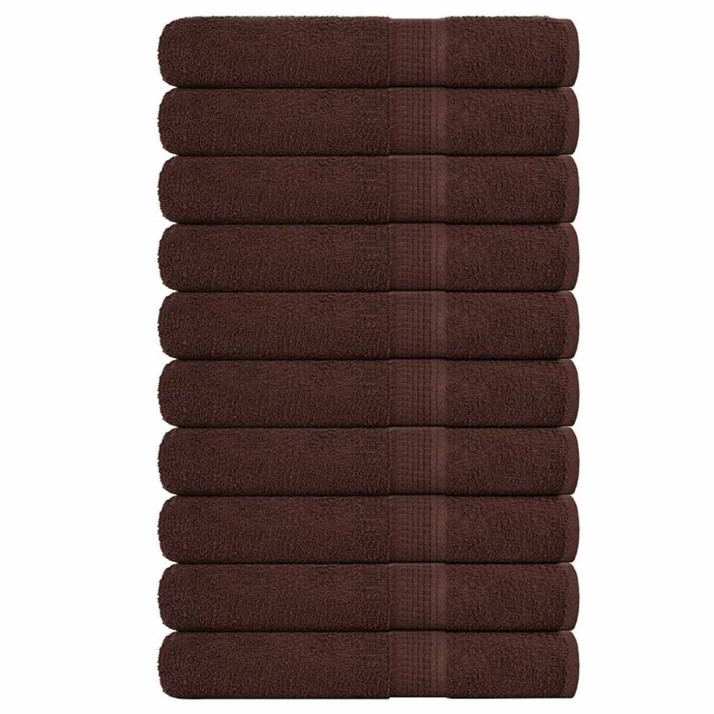 vidaXL Bastuhanddukar 10 st brun 80x200 cm 360 gsm 100% bomull