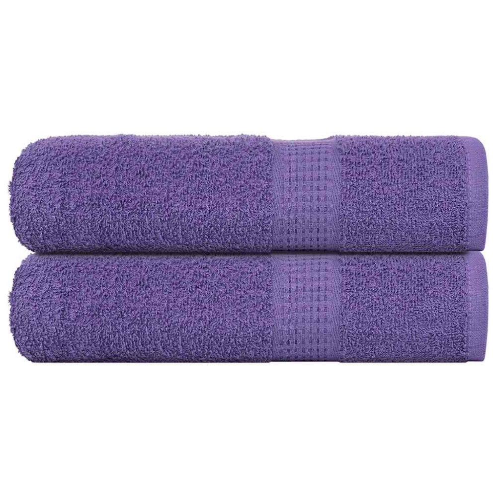 vidaXL Badlakan 2 st lila 100x150 cm 360 gsm 100% bomull