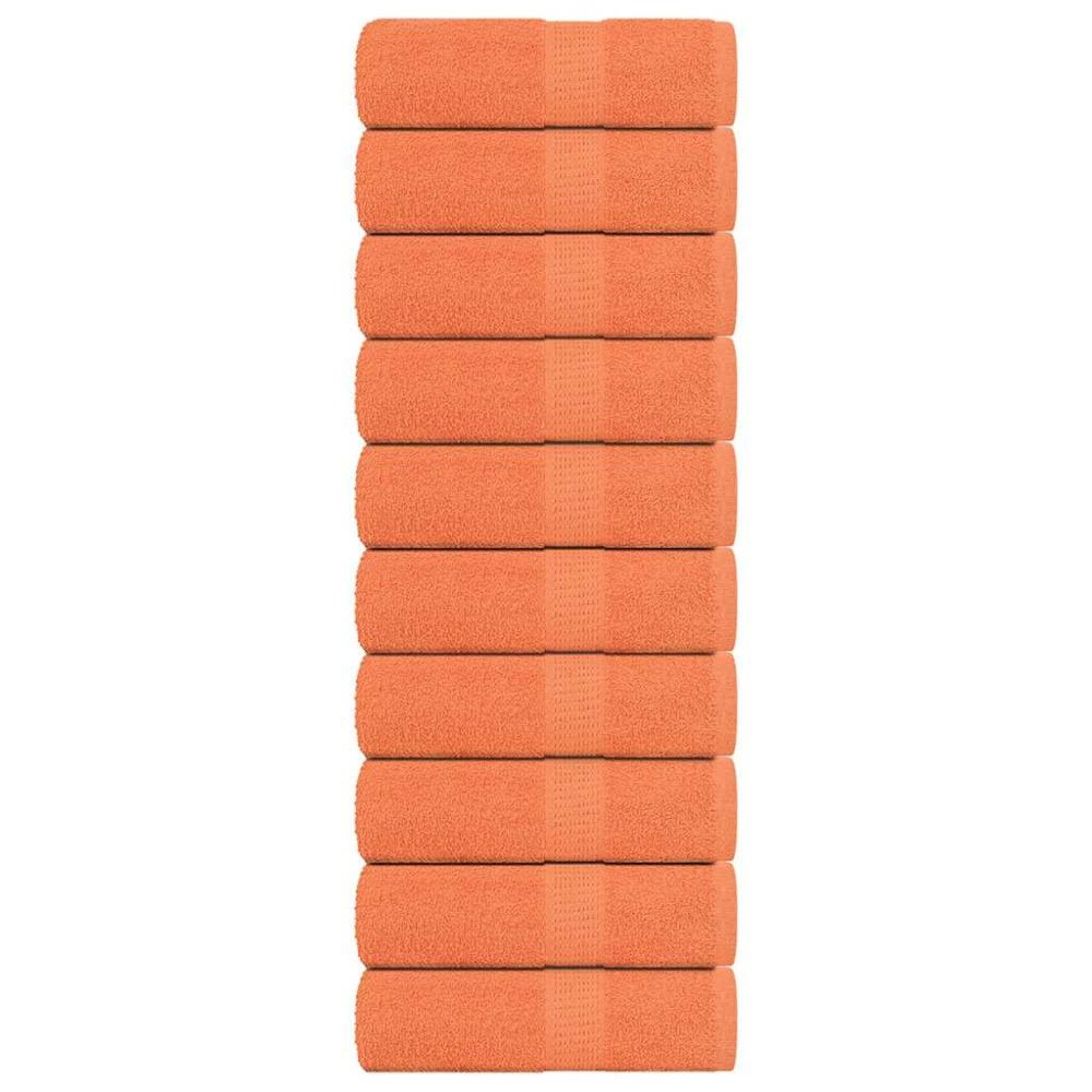 vidaXL Tvålhanddukar 10 st orange 30x30 cm 360 gsm 100% bomull