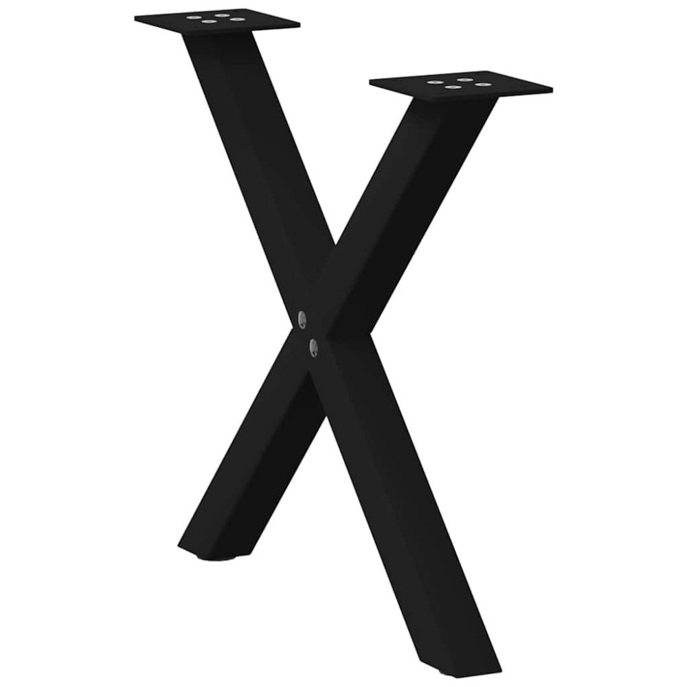 vidaXL Soffbordsben X-formade 2 st svarta 60x(42-43) cm stål