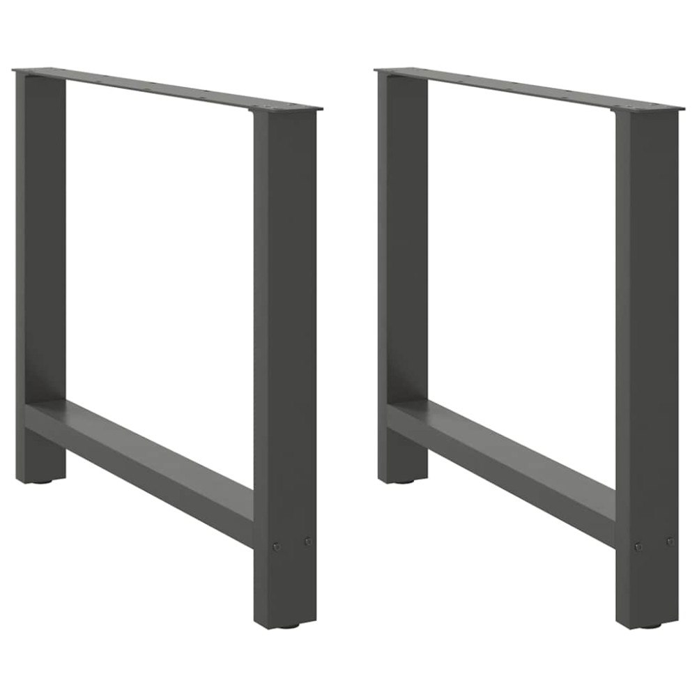 vidaXL Matbordsben antracit 2 st 90x(72-73) cm stål