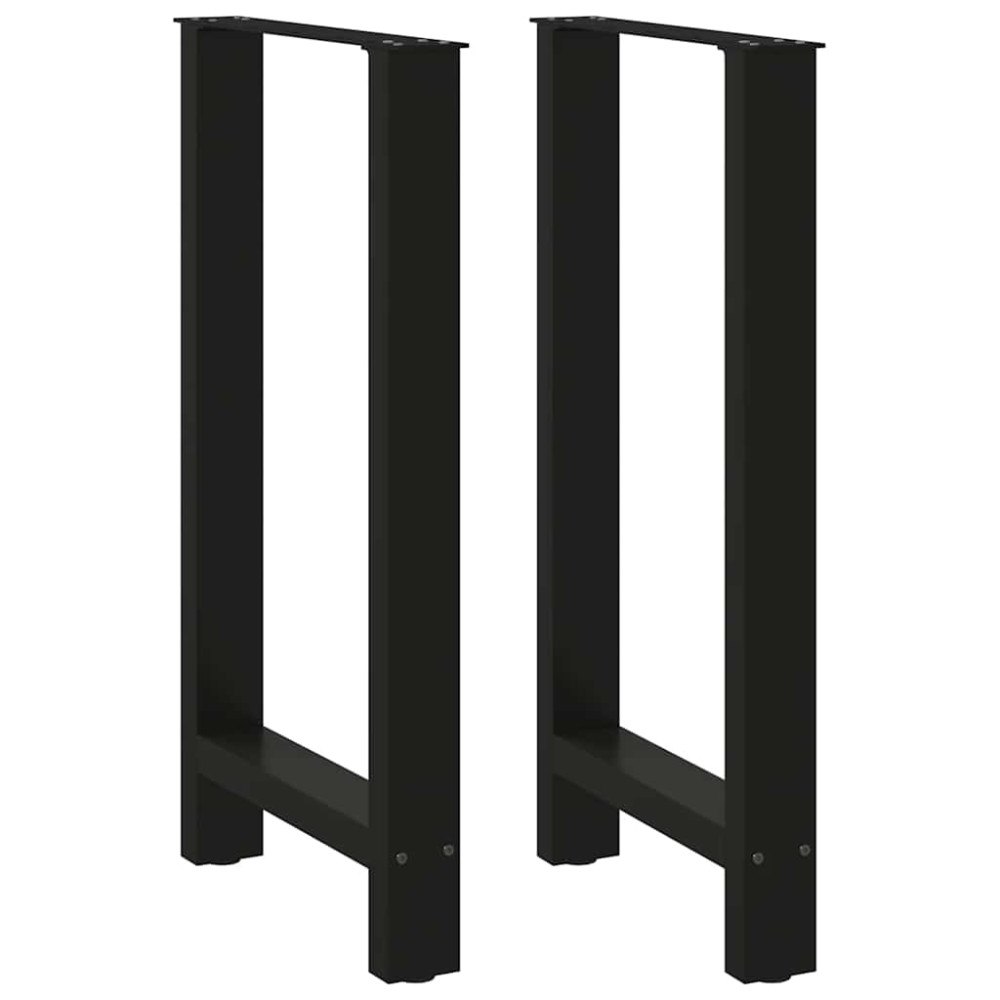 vidaXL Barbordsben svarta 2 st 50x(90-91) cm stål
