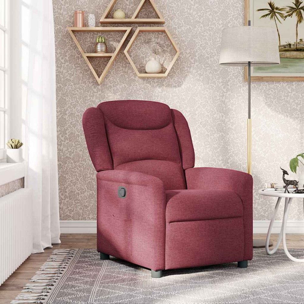 vidaXL Reclinerfåtölj vinröd tyg