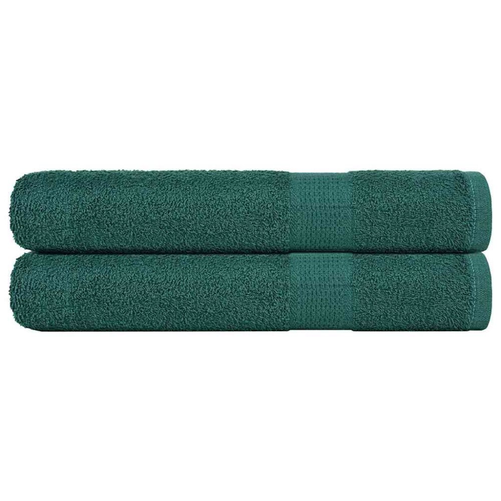 vidaXL Bastuhanddukar 2 st grön 80x200 cm 360 gsm 100% bomull