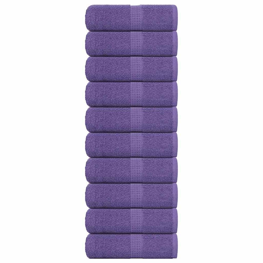 vidaXL Gästhanddukar 10 st lila 30x50 cm 360 gsm 100% bomull