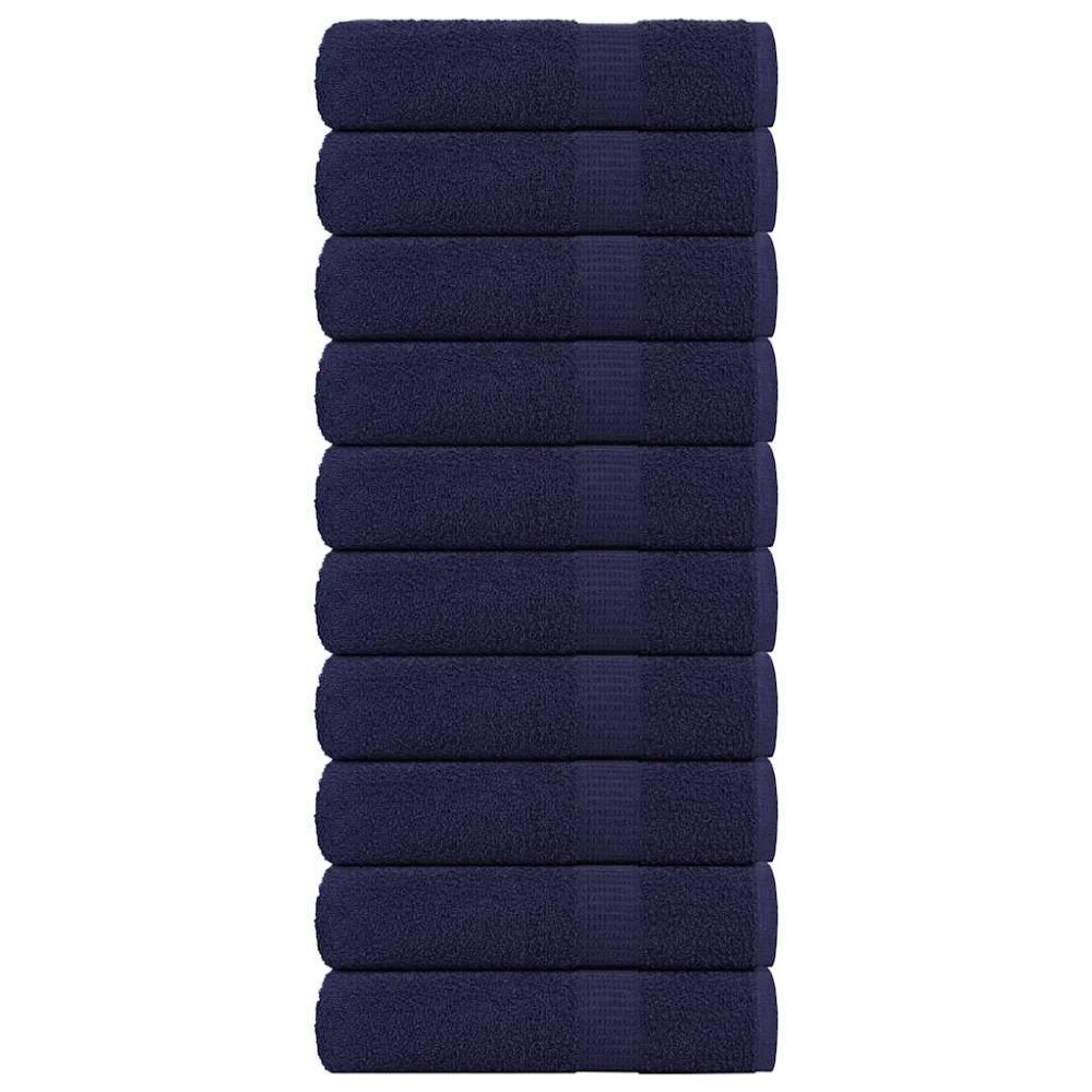 vidaXL Duschhanddukar 10 st marinblå 70x140 cm 360 gsm 100% bomull