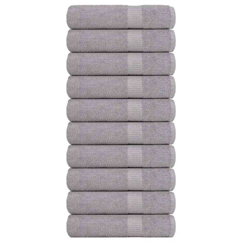 vidaXL Handdukar 10 st grå 50x100 cm 360 gsm 100% bomull