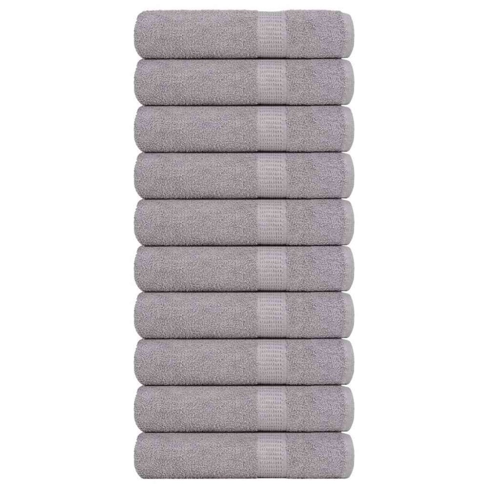 vidaXL Duschhanddukar 10 st grå 70x140 cm 360 gsm 100% bomull