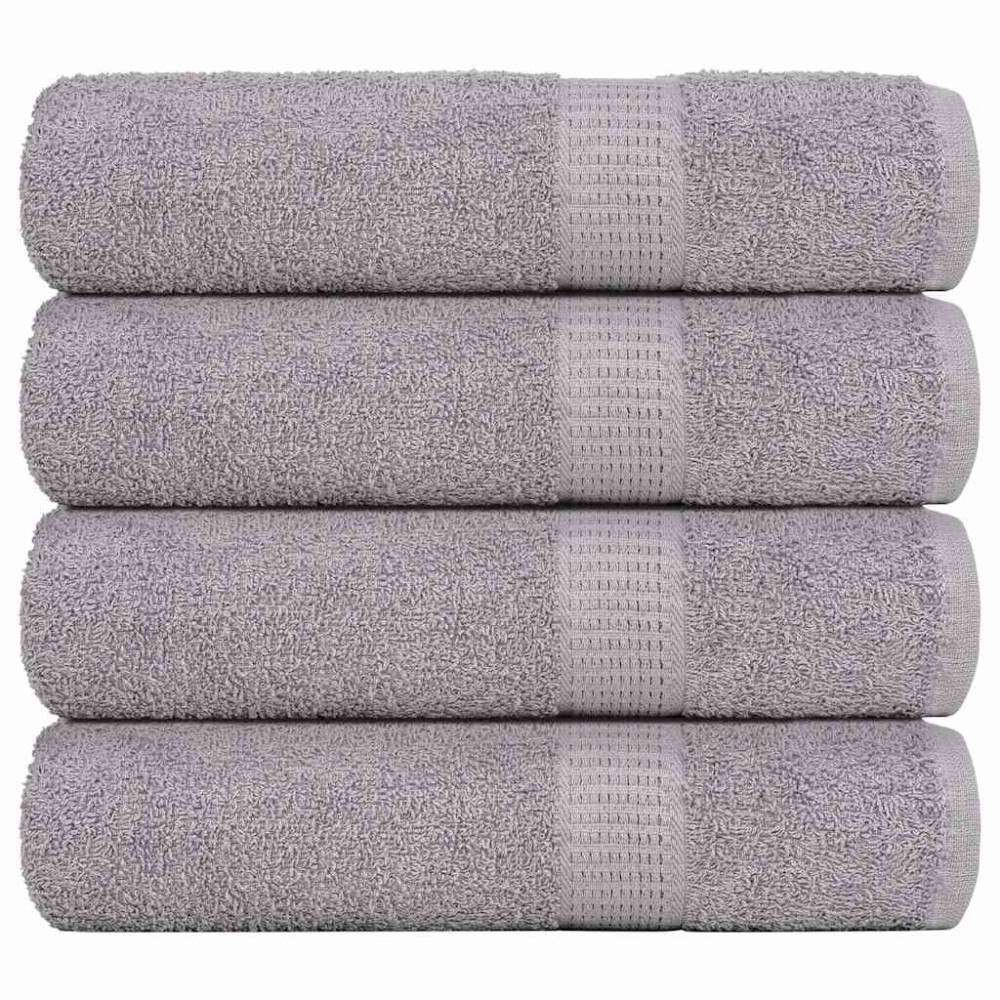 vidaXL Badlakan 4 st grå 100x150 cm 360 gsm 100% bomull