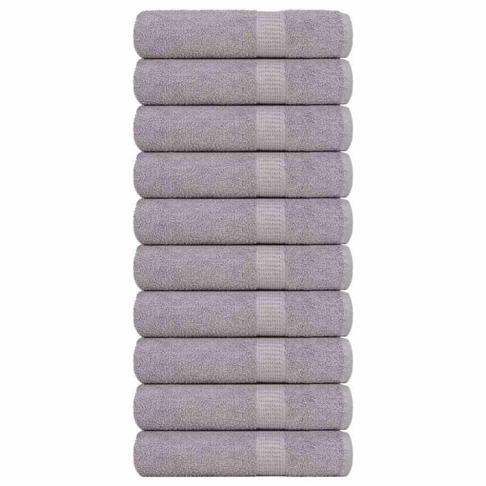 vidaXL Badlakan 10 st grå 100x150 cm 360 gsm 100% bomull