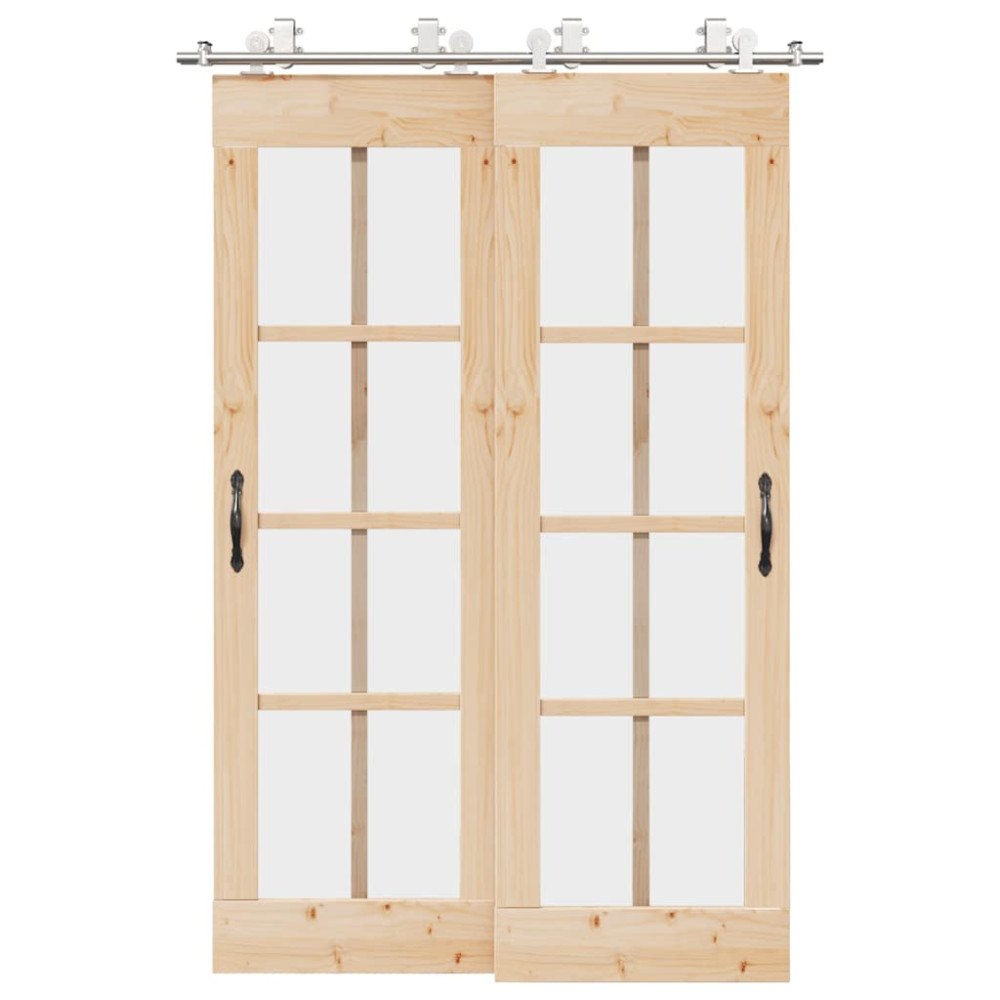 vidaXL Skjutdörrsbeslag 183 cm rostfritt stål silver