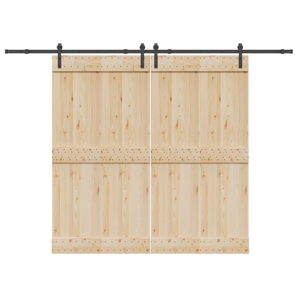 vidaXL Skjutdörrsbeslag 305 cm stål svart