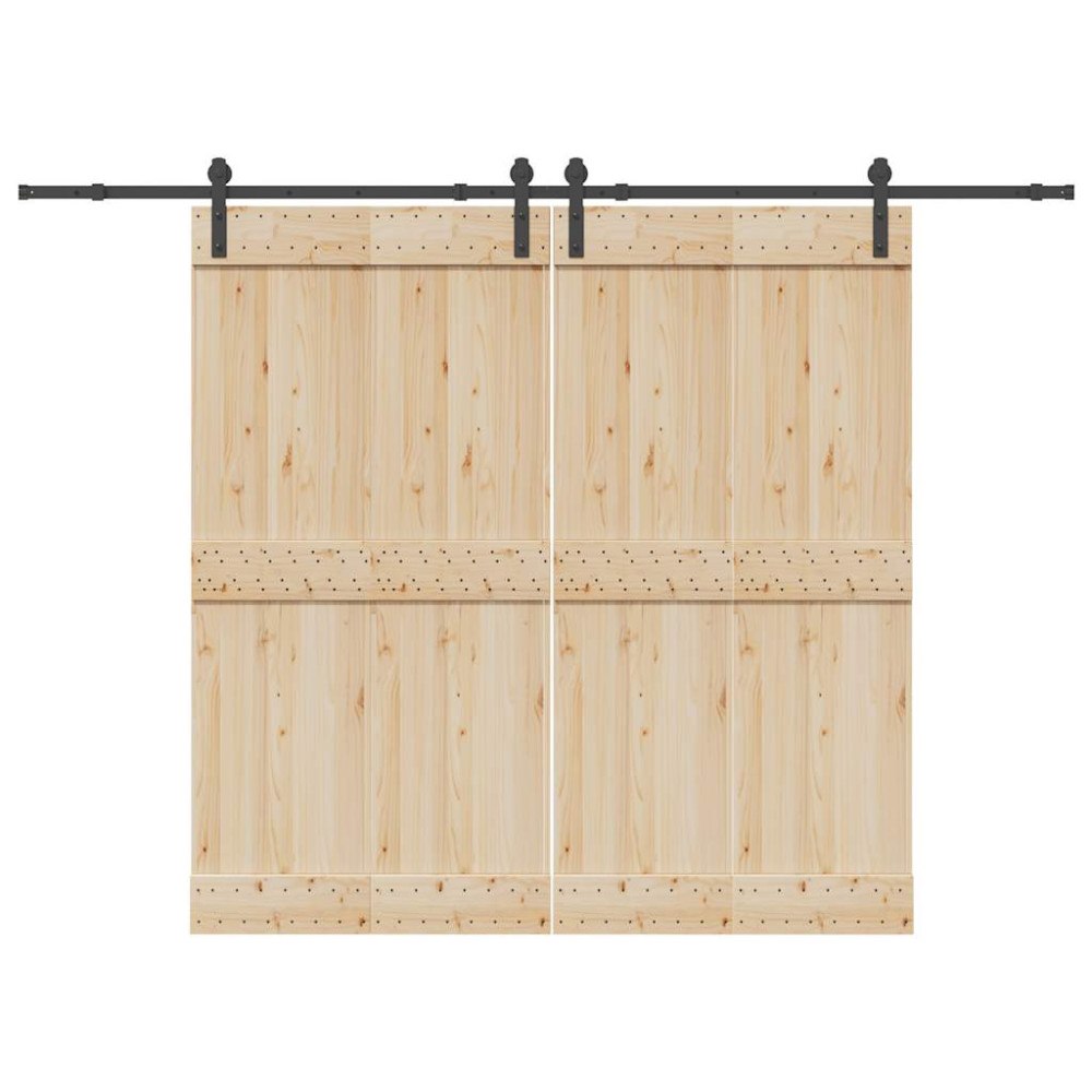 vidaXL Skjutdörrsbeslag 305 cm stål svart