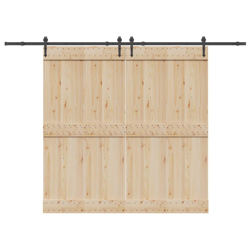 vidaXL Skjutdörrsbeslag 305 cm stål svart