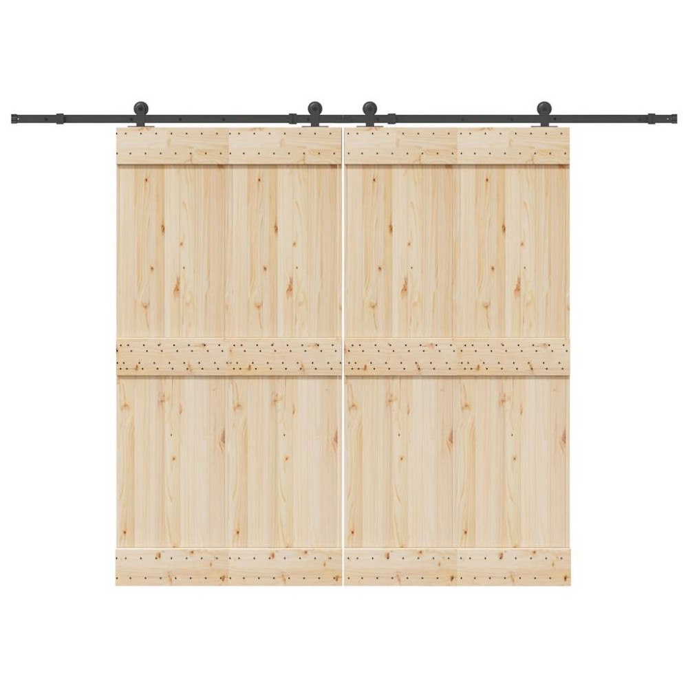 vidaXL Skjutdörrsbeslag 305 cm stål svart
