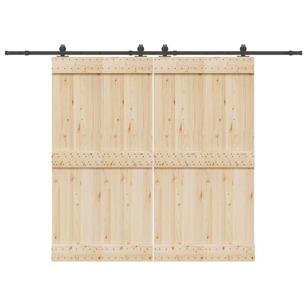 vidaXL Skjutdörrsbeslag 305 cm stål svart