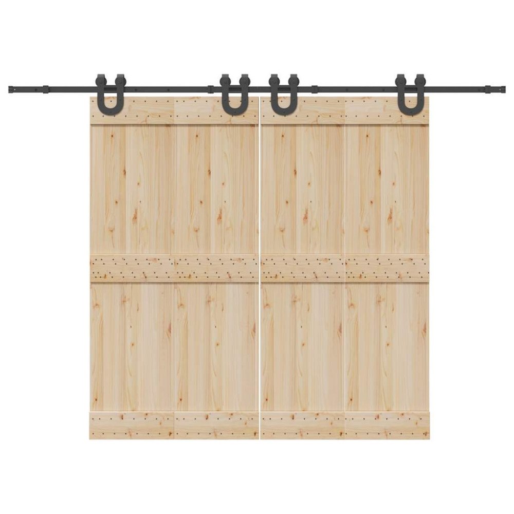 vidaXL Skjutdörrsbeslag 366 cm stål svart