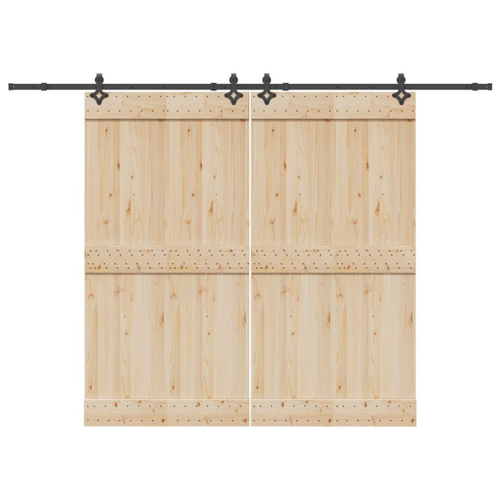 vidaXL Skjutdörrsbeslag 305 cm stål svart