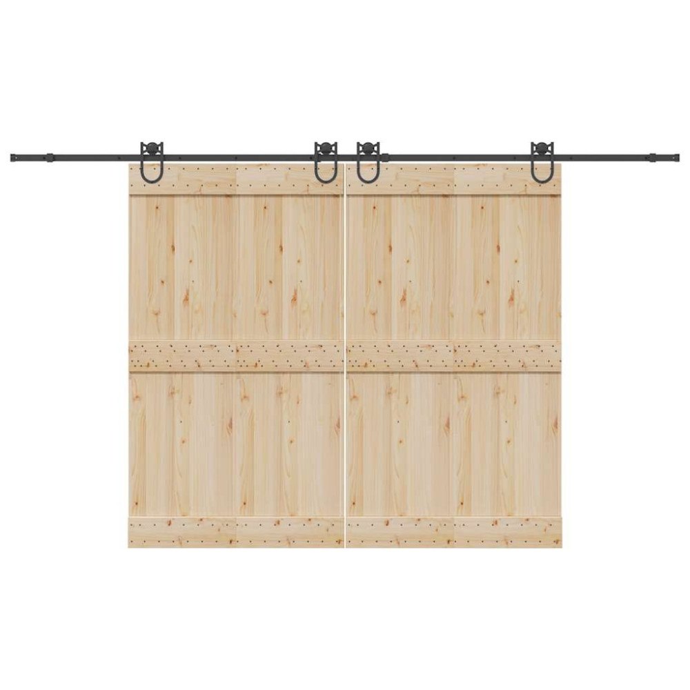 vidaXL Skjutdörrsbeslag 366 cm stål svart