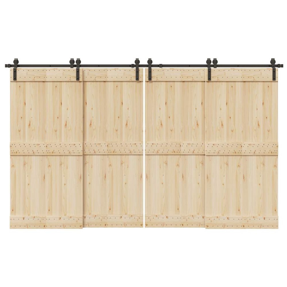 vidaXL Skjutdörrsbeslag 366 cm stål svart