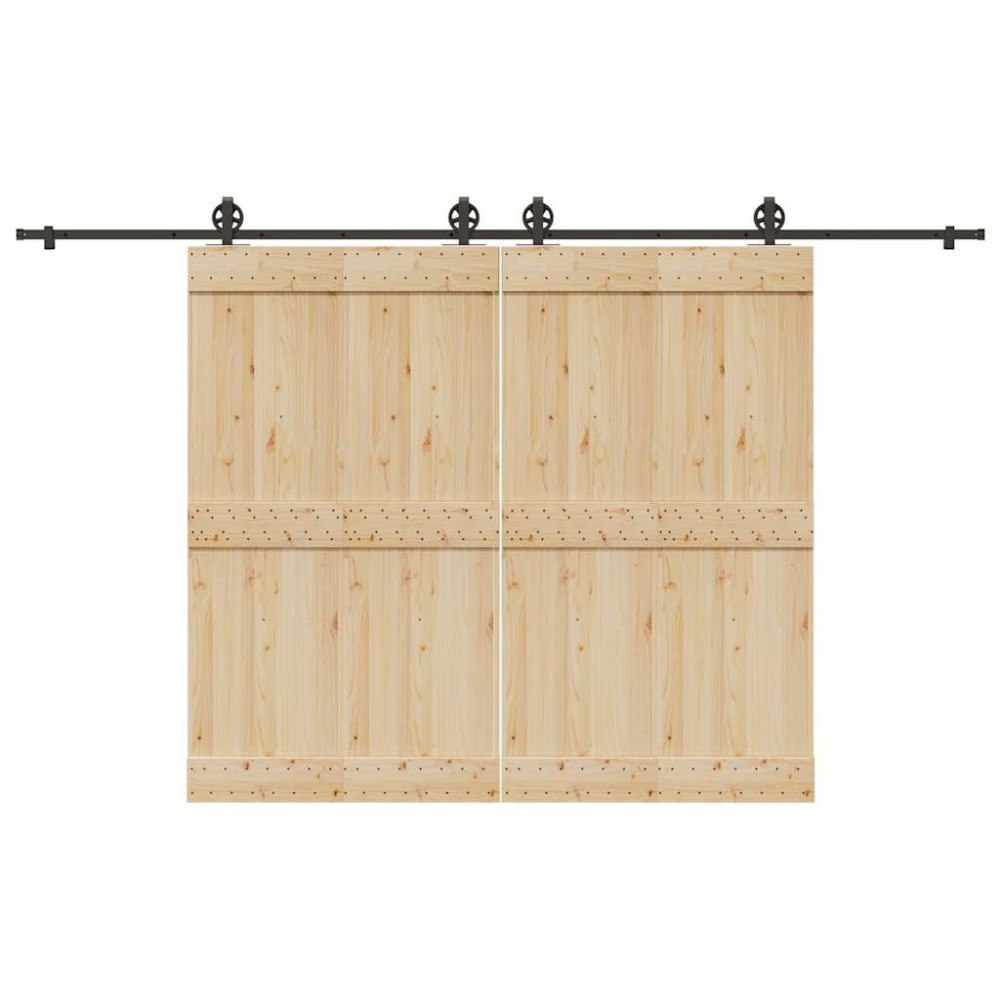 vidaXL Skjutdörrsbeslag 366 cm stål svart