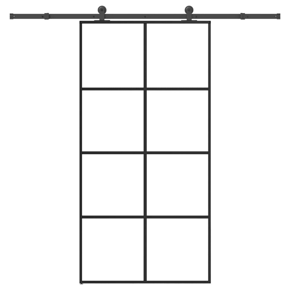 vidaXL Skjutdörr med hårdvara 102,5x205 cm ESG-glas och aluminium