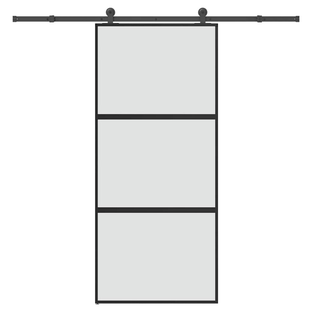vidaXL Skjutdörr med beslagset härdat glas och aluminium 90x205 cm