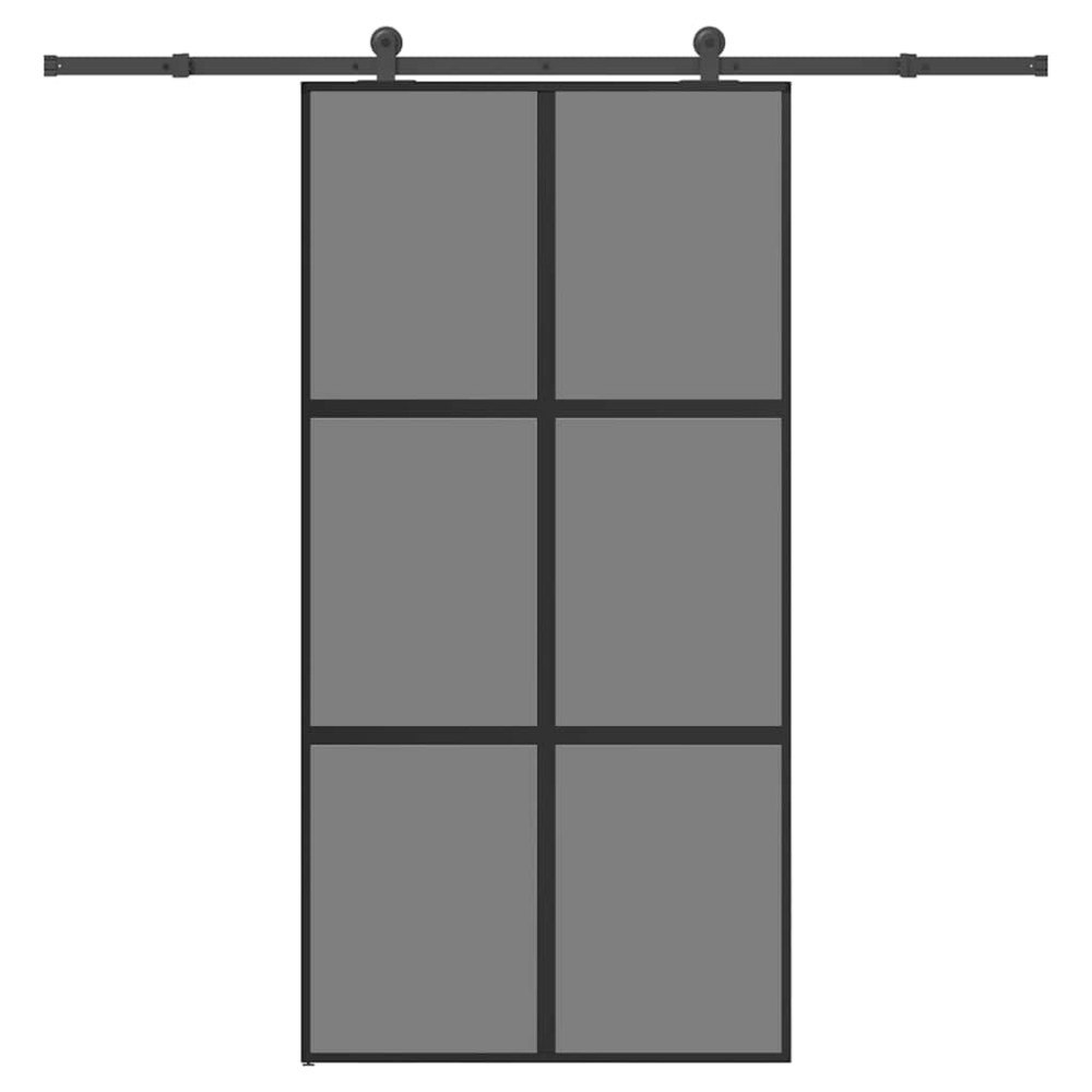 vidaXL Skjutdörr med hårdvara 102,5x205 cm härdat glas och aluminium