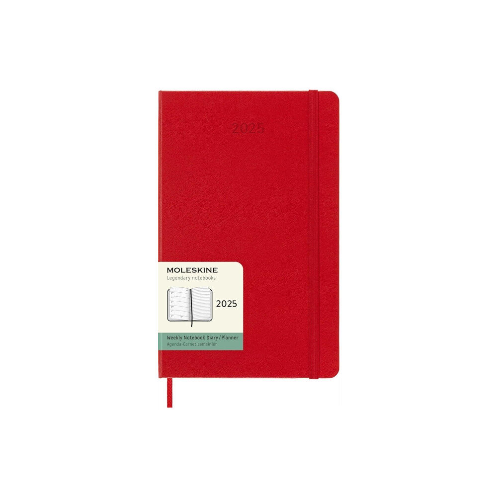 Moleskine Moleskine 2025 12-Month Weekly Large Hardcover Notebook: Scarlet Red