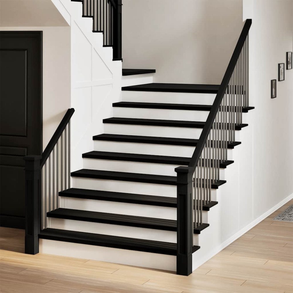 vidaXL Trappstegsmattor 12 pcs mörkbrun 110x30x2 cm massiv ek