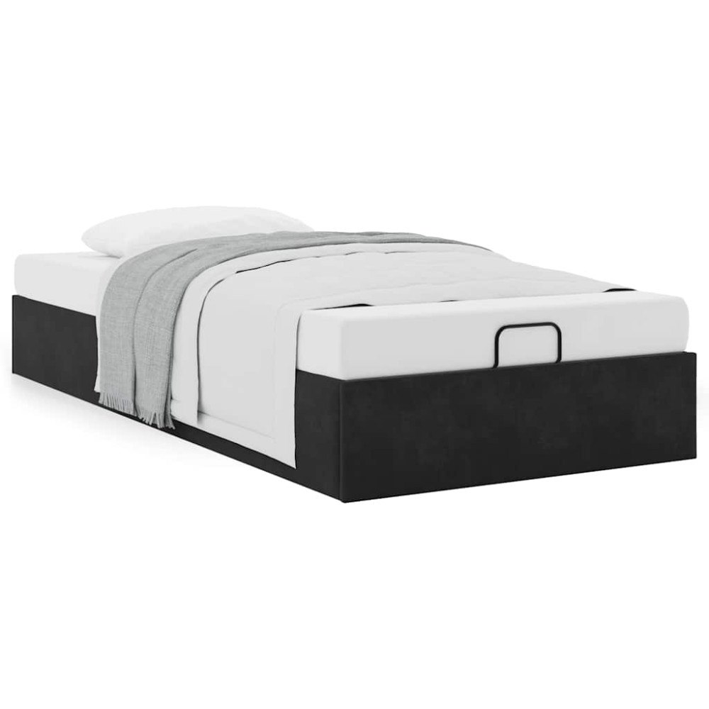 vidaXL Ottoman sängram utan madrass svart 90x190 cm sammet