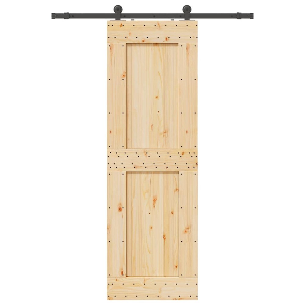 vidaXL Skjutdörr med beslag 70x210 cm massiv furu