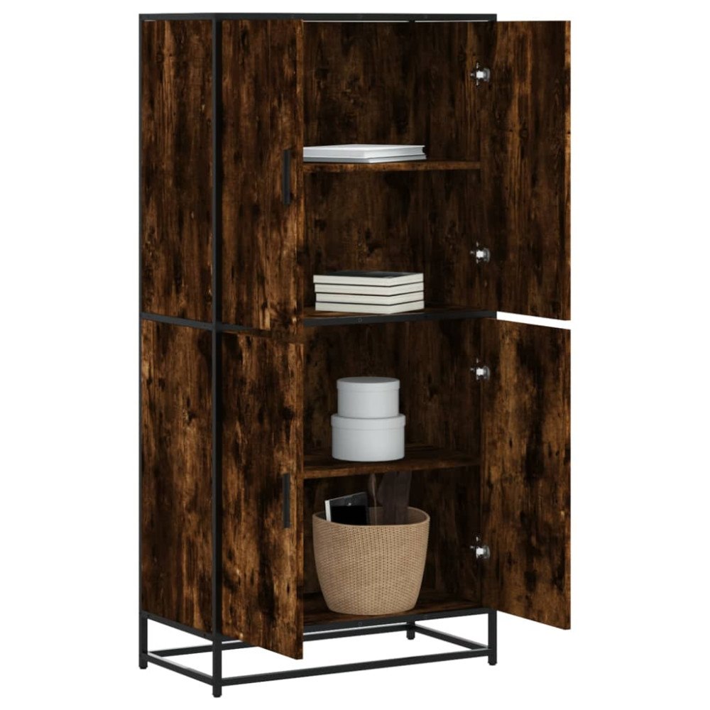 vidaXL Högskåp rökfärgad ek 68x35x139 cm konstruerat trä
