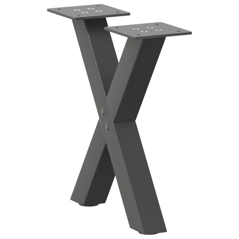 vidaXL Soffbordsben X-formade 2 st antracit 30x(30-31) cm stål