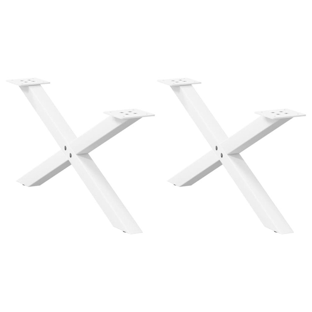 vidaXL Soffbordsben X-formade 2 st vita 70x(30-31) cm stål