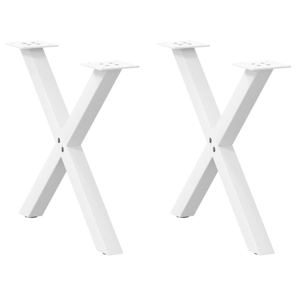 vidaXL Soffbordsben X-formade 2 st vita 50x(42-43) cm stål