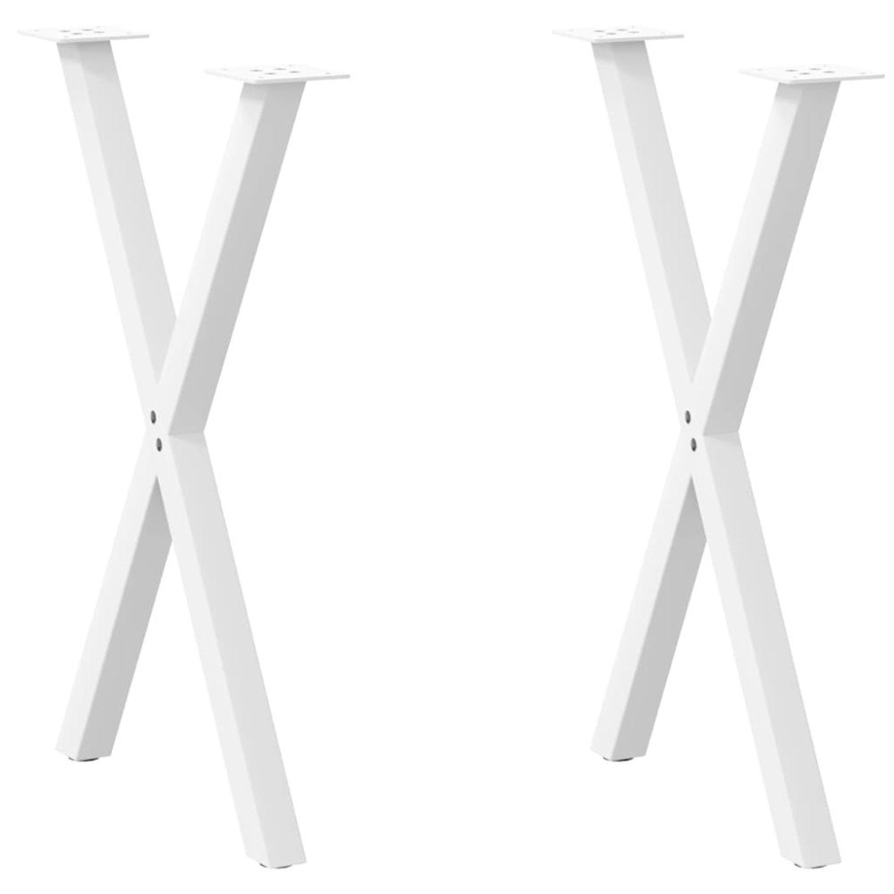 vidaXL Matbordsben X-formade 2 st vita 50x(72-73) cm stål