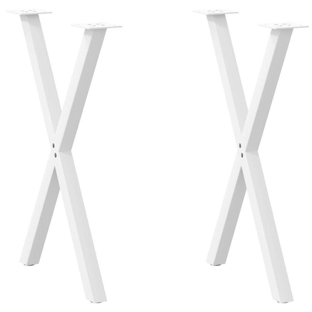 vidaXL Matbordsben X-formade 2 st vita 57x(72-73) cm stål