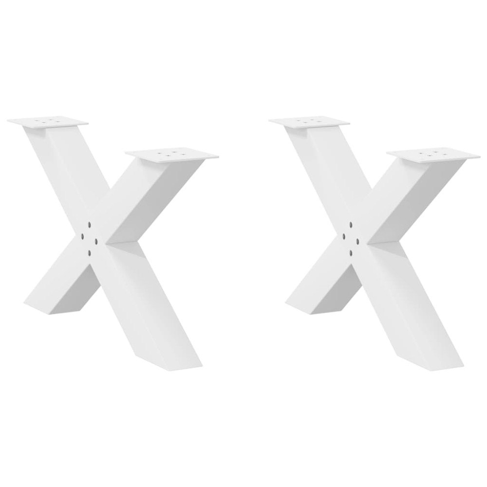 vidaXL Soffbordsben X-formade 2 st vita 70x(42-43) cm stål