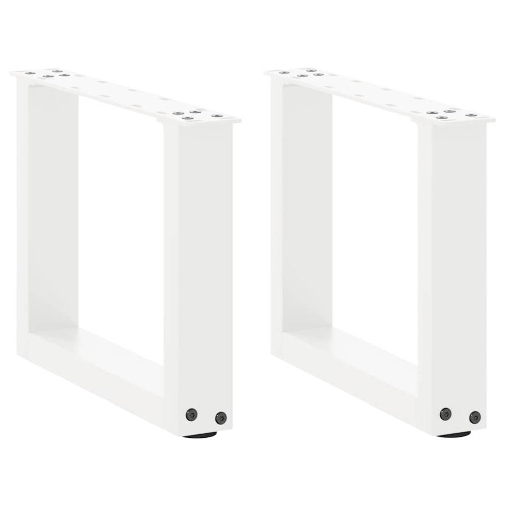 vidaXL Soffbordsben U-formade 2 st vita 30x(30-31) cm stål