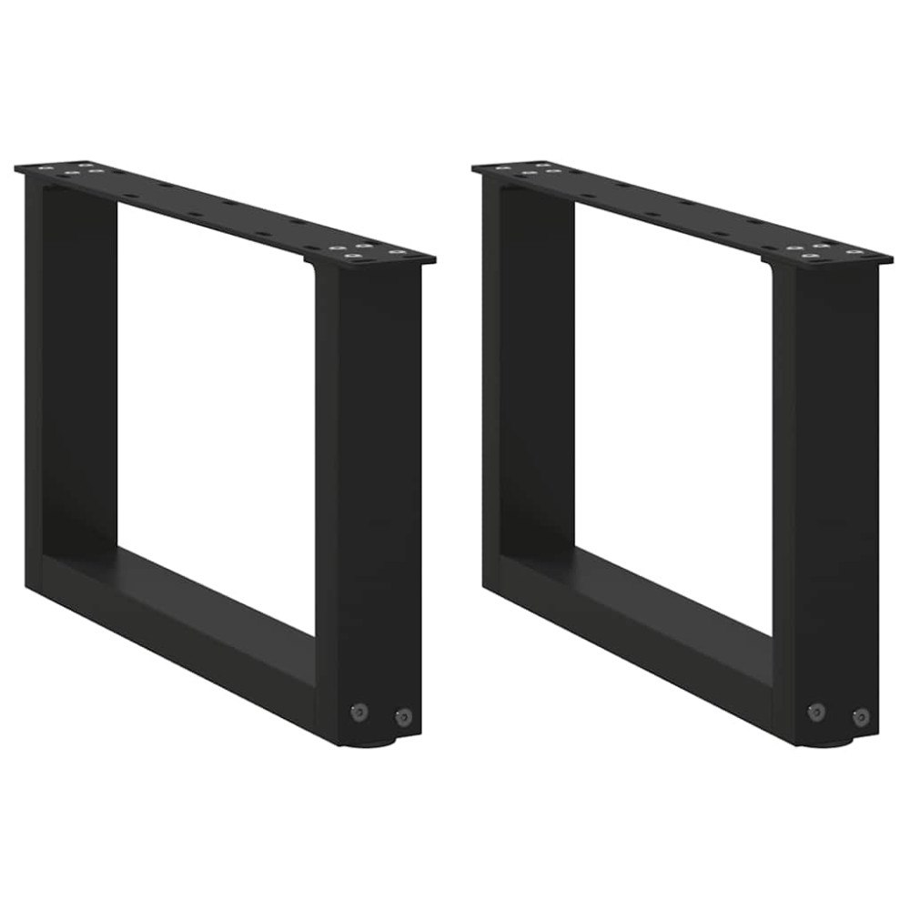 vidaXL Soffbordsben U-formade 2 st svarta 50x(30-31) cm stål