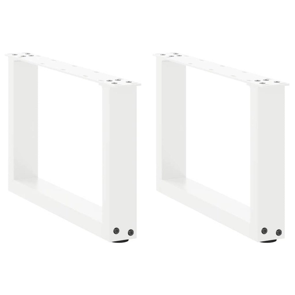 vidaXL Soffbordsben U-formade 2 st vita 50x(30-31) cm stål