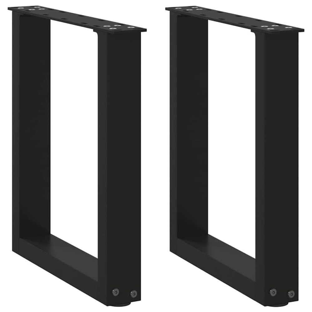 vidaXL Soffbordsben U-formade 2 st svarta 28x(42-43) cm stål